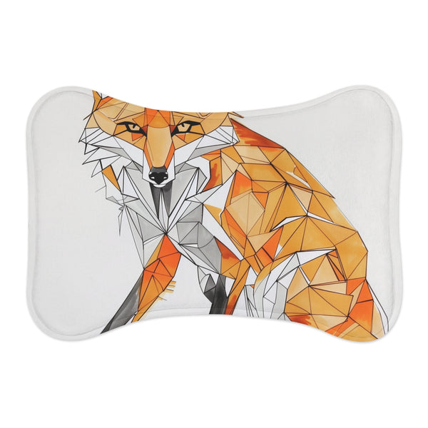 "Foxy Geometric Pet Mat: Stylish Design"