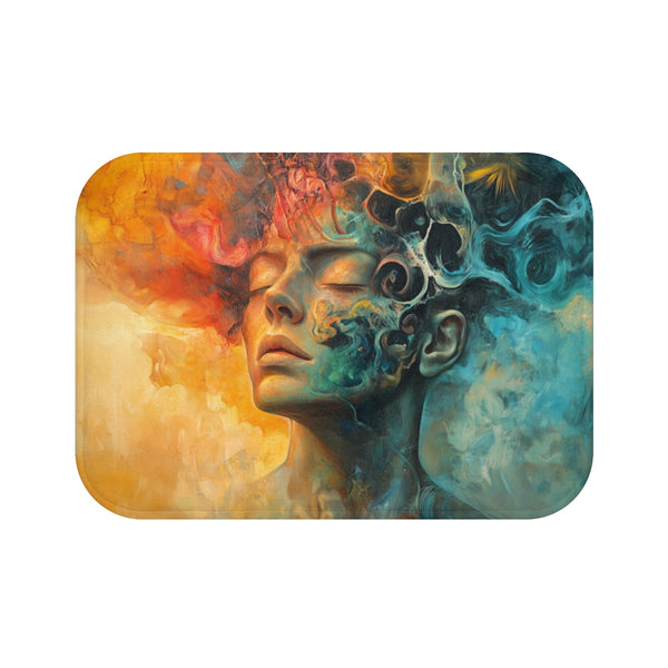 "Fractured Mindscape Dreaming God Bathmat"