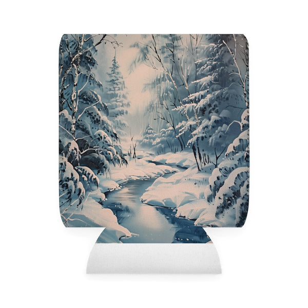Frosty Holiday Can Cooler Sleeve