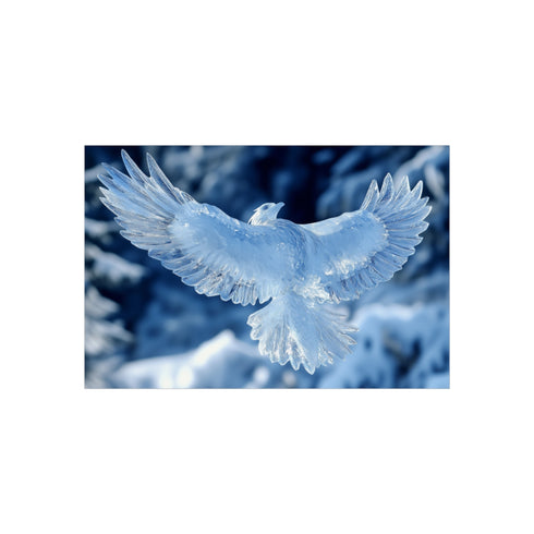 Frozen Ice Phoenix Mid-Flight Poster