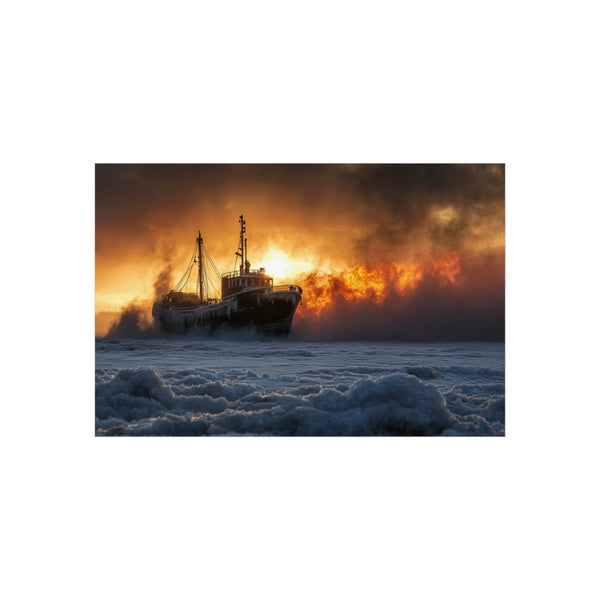 Frozen Ship Adrift Firestorm Disaster