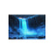 Frozen Waterfall with Blue Fire
