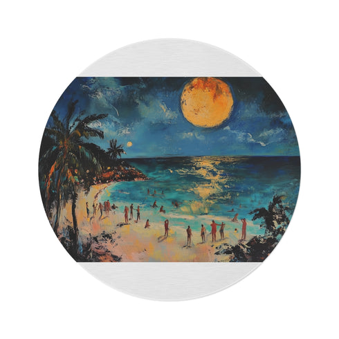 "Full Moon Beach Night Rug"