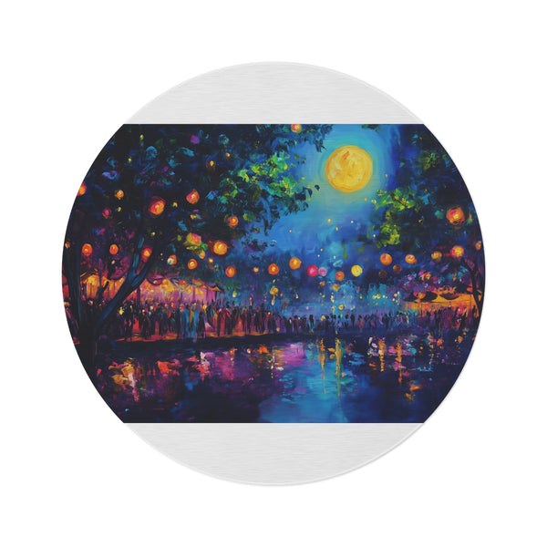 "Full Moon Neon Festival Rug"
