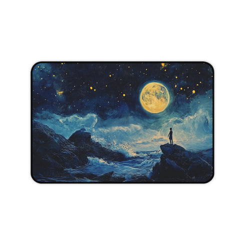 "Full Moon Night Starry Desk Mat"