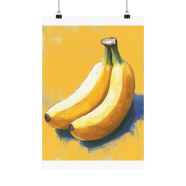 "Funky Banana Watercolor and Lines"