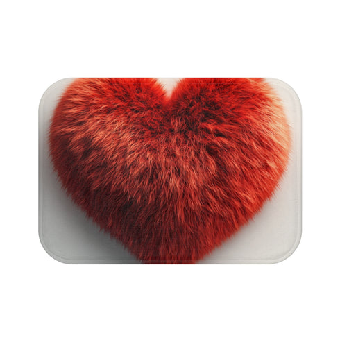 "Furry Heart Fluffy Bath Mat"
