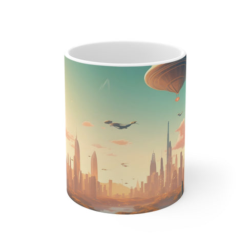 "Future Skyline Flyer Coffee Mug"