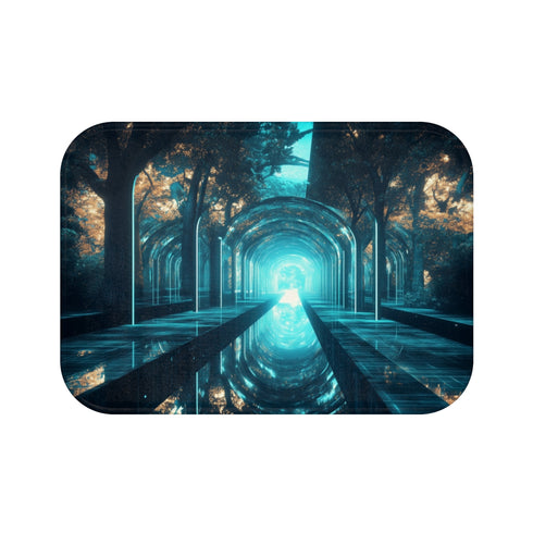 Futuristic Forest Bath Mat Mirrored