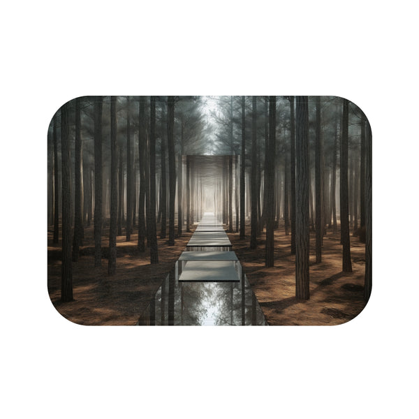 Futuristic Forest Motif Bath Mat.