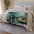 Futuristic Forest with Mirrored Paths Plush Fleece Throw Blanket