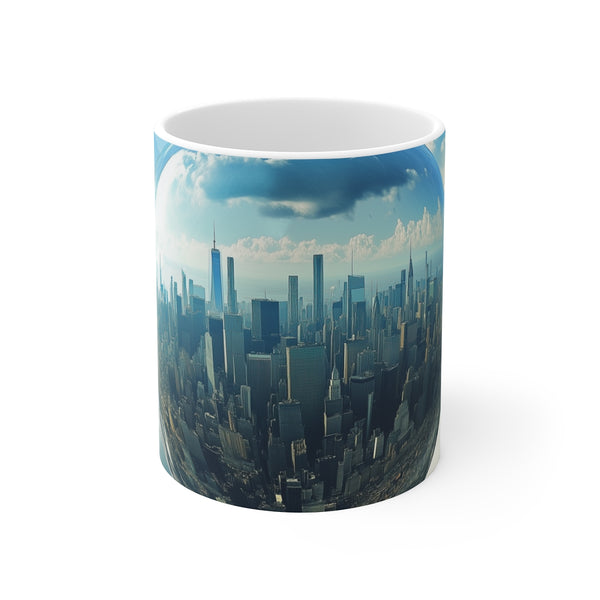 "Futuristic Glass City Coffee Mug"