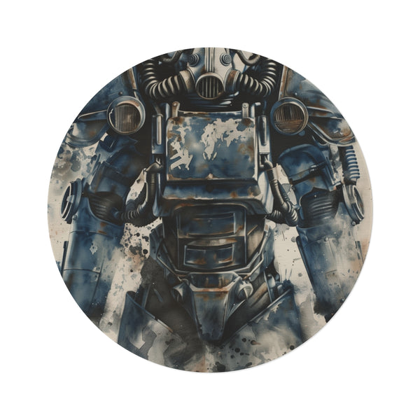 "Futuristic Power Armor Watercolor Rug"