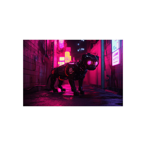 "Futuristic Robot Dog Neon Alley"