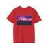 Futuristic Sunset Cityscape T-Shirt Design