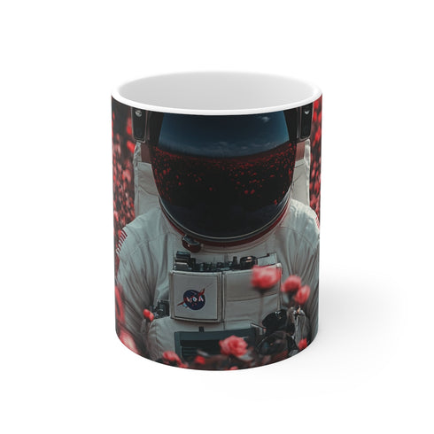"Galactic Blossom Astronaut Mug"