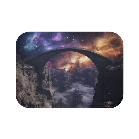 "Galactic Bridge Bath Mat Design"