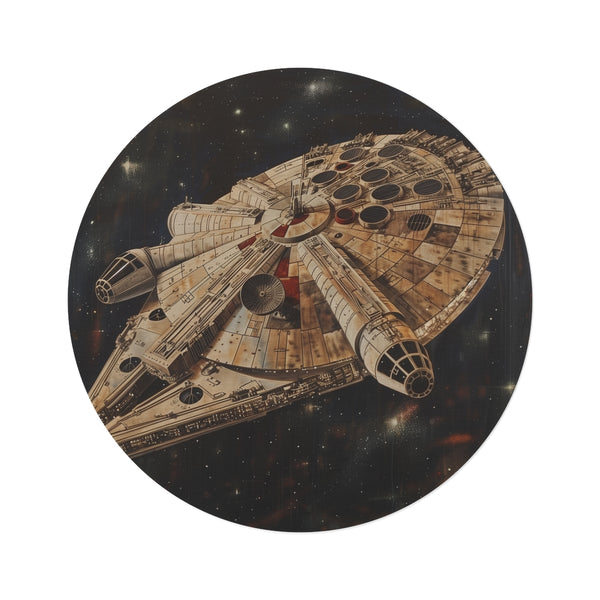 "Galactic Millennium Falcon Round Rug"
