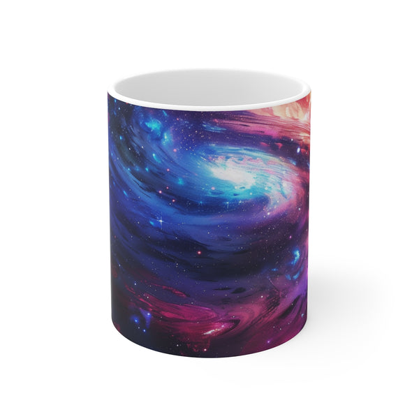 "Galactic Neon Space Mug: Explore the Cosmos!"