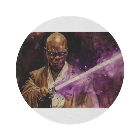 "Galactic Purple Lightsaber Round Rug"