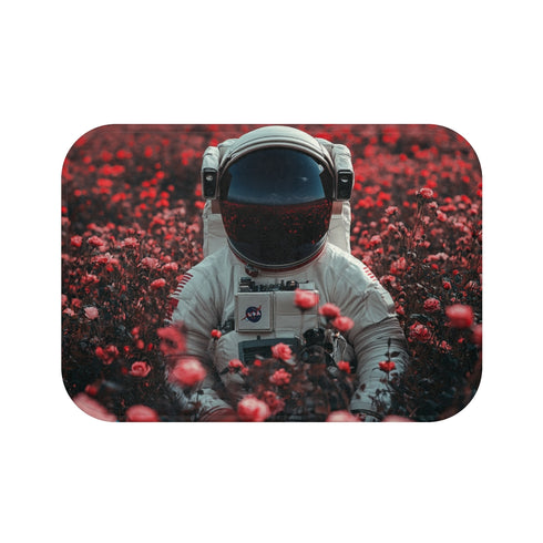 "Galactic Rose Garden Bath Mat"