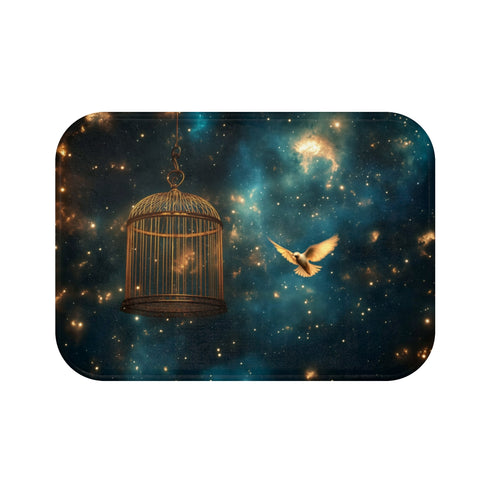 "Galaxy Bird Cage Bath Mat"