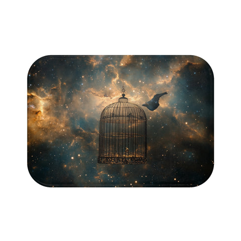 "Galaxy Birdcage Bath Mat Design"