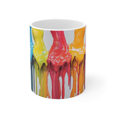 Galaxy Inspired Dripping Paint Mug