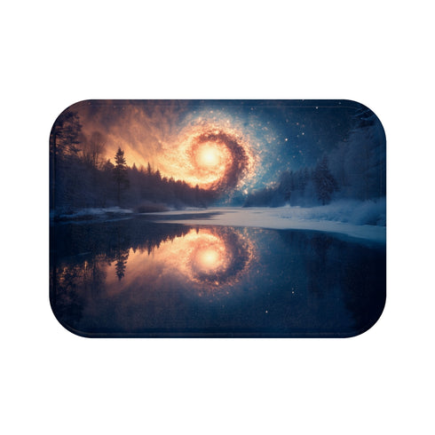 "Galaxy Spiral Bath Mat Decor"
