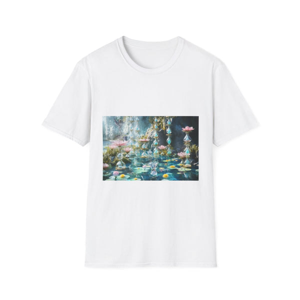 Garden of Floating Hourglasses Graphic Unisex Softstyle T-Shirt - Front View