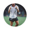 "Gazza Glory Round Rug: Retro Football Style"