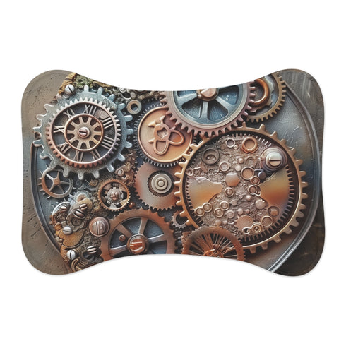"Gearworks Pet Mat: Steampunk Chic"