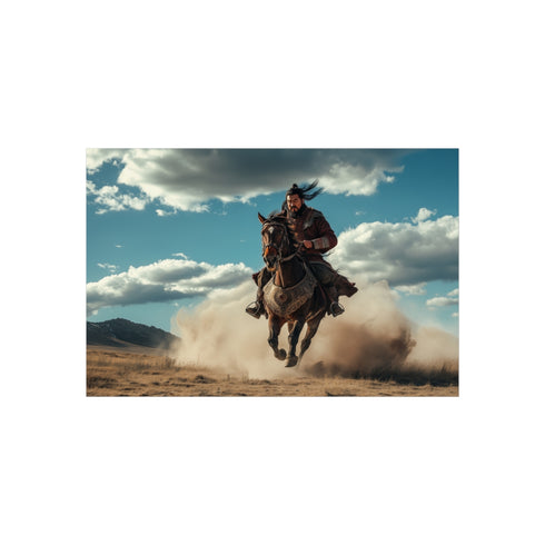 Genghis Khan Horseback Graphic Poster