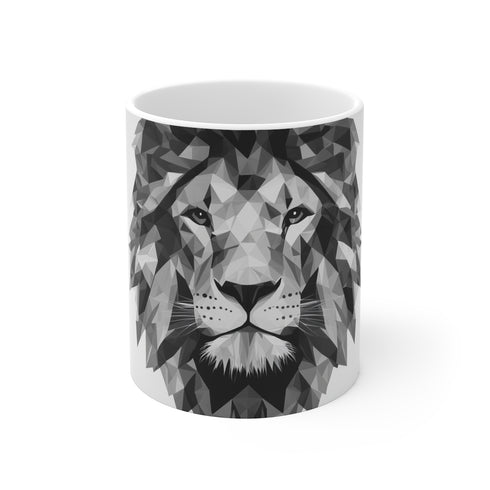 Geometric Lion Triangle Design Mug