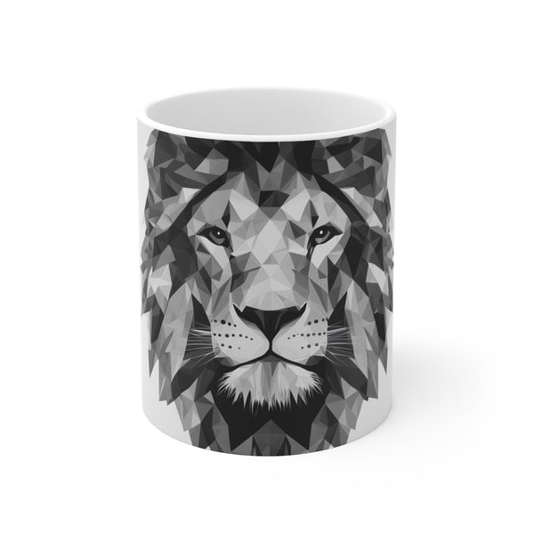 Geometric Lion Triangle Design Mug