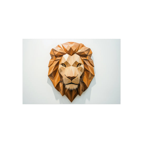 "Geometric Triangle Lion Head Design"