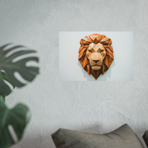 Geometric Triangle Lion Head Design