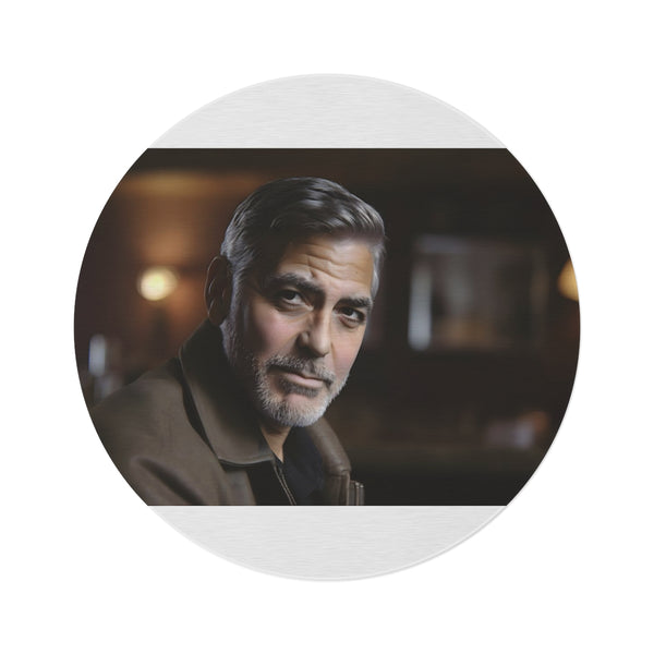 George Clooney Round Rug: Hollywood Glam
