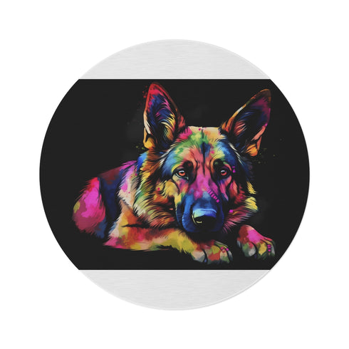 "German Shepherd Pup Round Rug"