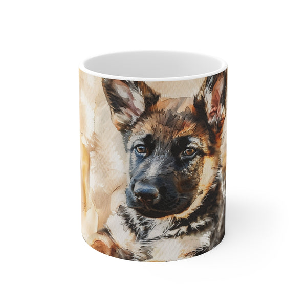 "German Shepherd Puppy Mug: Aww-inspiring"