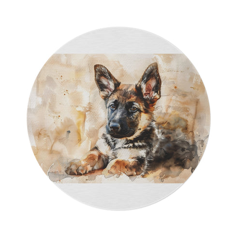 "German Shepherd Puppy Round Rug: The Perfect Furry Addition"