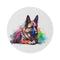 "German Shepherd Round Rug: Pawsitively Adorable!"