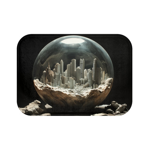 Ghost City Glass Orb Bath Mat