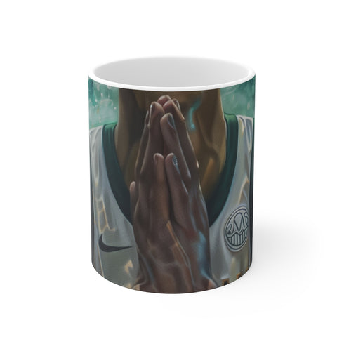 "Giannis Painted Coffee Mug: Swirls of Inspiration"