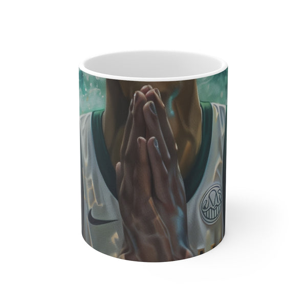 "Giannis Painted Coffee Mug: Swirls of Inspiration"