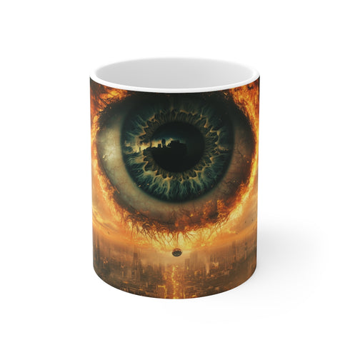 Giant Eye Burning City Mug