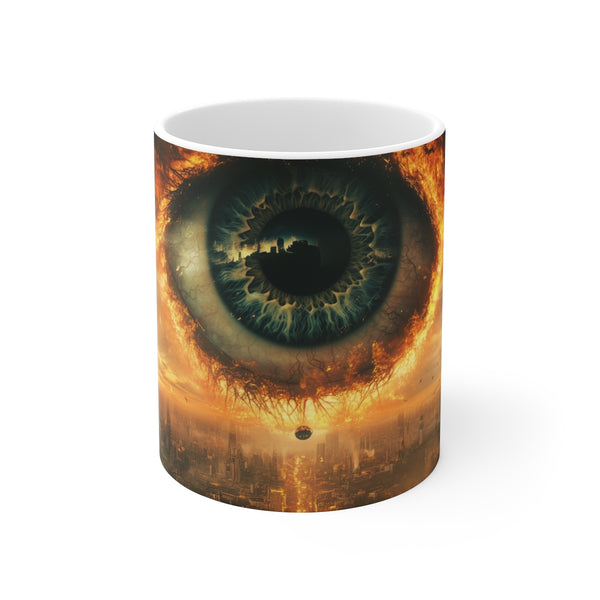 Giant Eye Burning City Mug