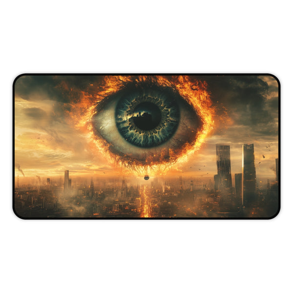 "Giant Eye Desk Mat: Burning City"