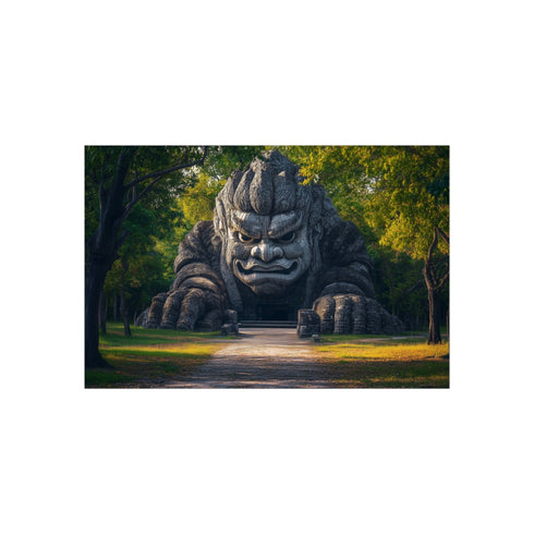 Giant Statue Awakening Jungle Poster
