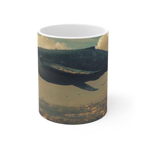 Giant Whale Coffee Mug Flying